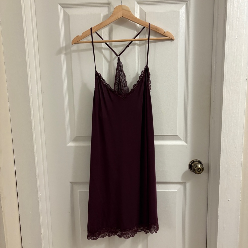 Victoria’s Secret Burgundy Lace Trim Nightgown